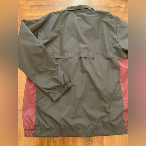 Nike Windbreaker Tracksuit Jacket Pants Lined Vintage Men’s XL Black Burgundy